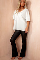 Annalise White Cotton Oversized Top