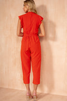 Anne Burnt Orange Wrap Jumpsuit