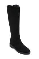 Aoife Black Suedette Knee High Boots
