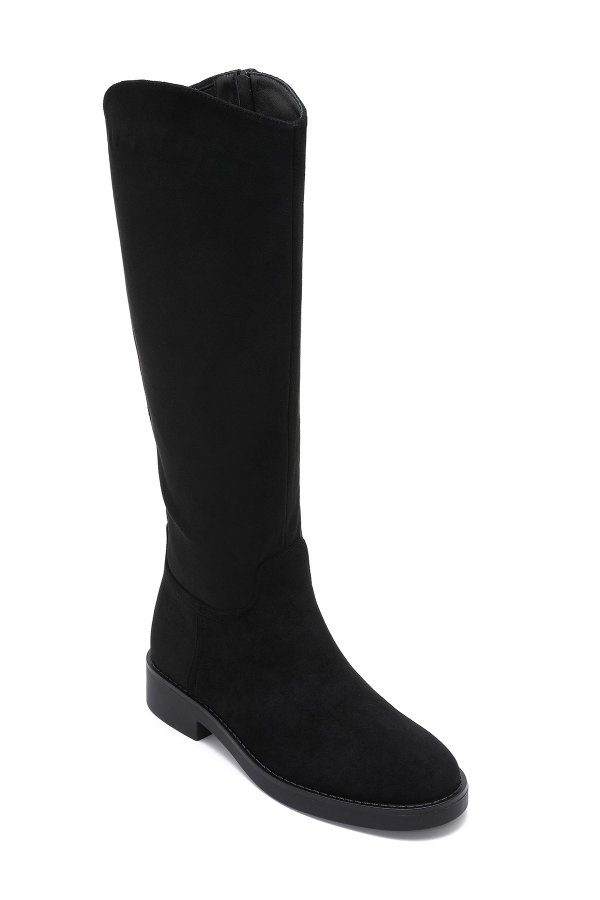 Aoife Black Suedette Knee High Boots