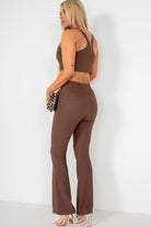 Arabella Chocolate Ribbed Crop Top