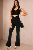 Ari Black High Waist Flared Trousers