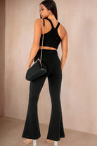 Ari Black High Waist Flared Trousers