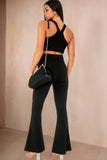 Ari Black High Waist Flared Trousers