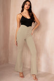 Ari Taupe High Waist Flared Trousers