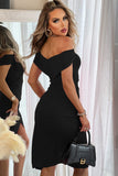 Aria Black Bardot Midi Dress