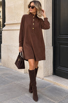 Arianna Chocolate Corduroy Dress