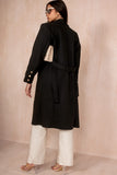 Ariel Black Longline Belted Coat