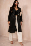 Ariel Black Longline Belted Coat