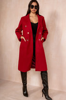 Ariel Burgundy Longline Belted Coat