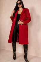 Ariel Burgundy Longline Belted Coat