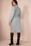 Ariel Grey Longline Belted Coat