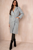 Ariel Grey Longline Belted Coat