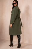 Ariel Khaki Longline Belted Coat