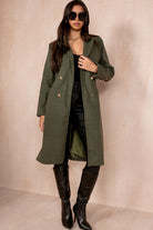 Ariel Khaki Longline Belted Coat