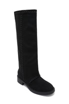 Ariella Black Suedette Knee High Boots