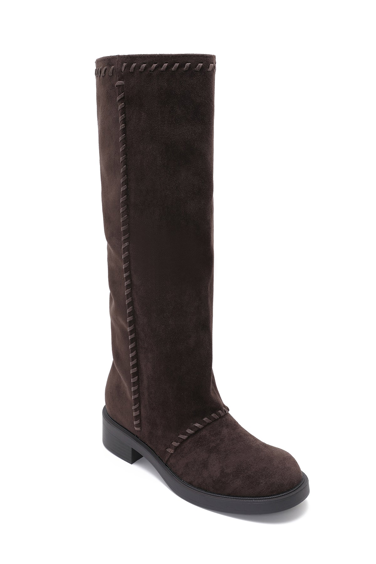 Ariella Dark Brown Suedette Knee High Boots