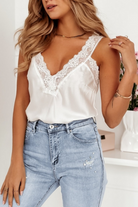 Arielle White Lace Detail Top