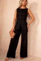 Ariyah Black Waistcoat Co Ord