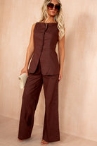 Ariyah Chocolate Waistcoat Co Ord