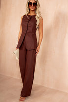 Ariyah Chocolate Waistcoat Co Ord