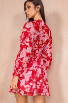 Arizona Red Chiffon Print Dress