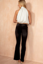 Arlene Black Denim Boot Leg Jeans