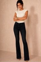 Arlene Black Denim Boot Leg Jeans