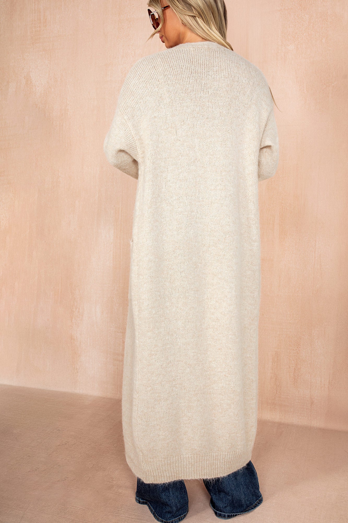 Arya Stone Hairy Knit Longline Knit