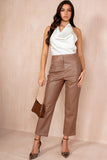 Asher Camel Leather Look Cigarette Trousers