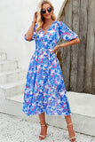 Ashley Blue Chiffon Print Dress