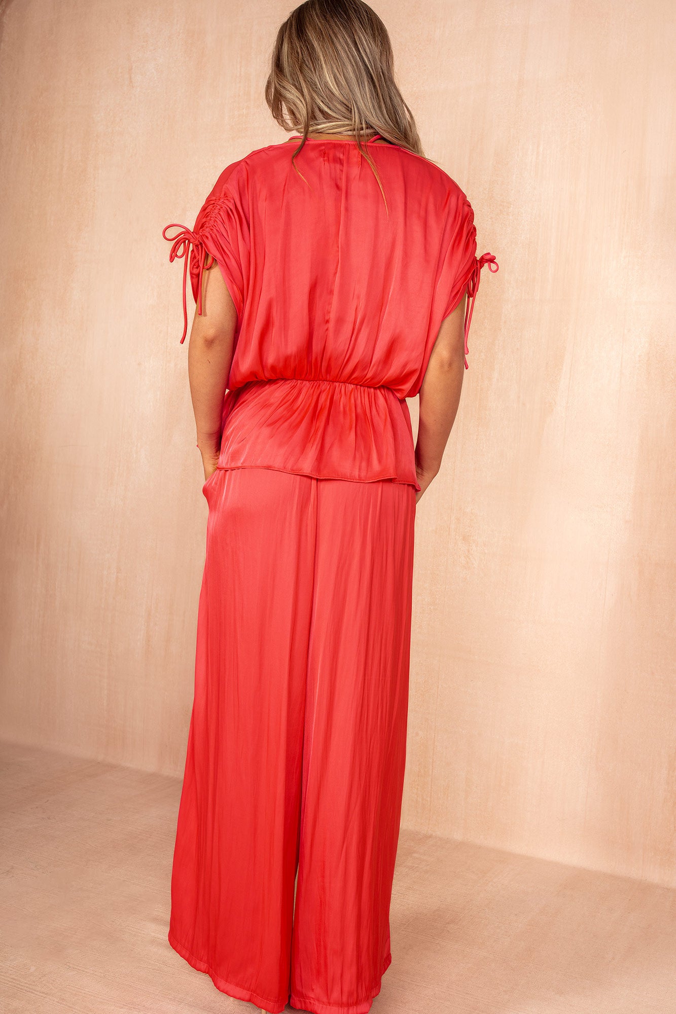 Ashton Fuchsia Satin Batwing Top