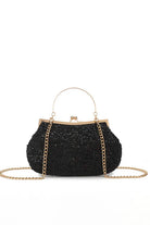 Astra Black Sequin Detachable Chain Bag