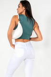 Atlas Duck Egg Ruched Crop Top