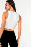 Atlas White Ruched Crop Top