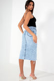 Avery Blue Acid Wash Denim Skirt