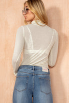 Avril Cream Polo Neck Top