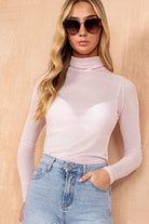 Avril Pink Polo Neck Top