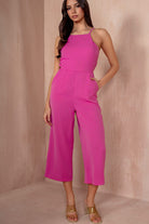 AX Paris Anita Pink Racer Style Jumpsuit