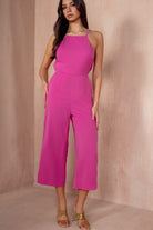 AX Paris Anita Pink Racer Style Jumpsuit