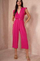 AX Paris Anne Cerise Pink Wrap Jumpsuit