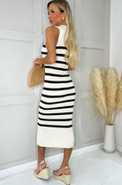 AX Paris Ariella Cream Knit Striped Dress