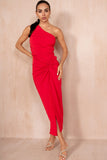 AX Paris Audrey Red One Shoulder Dress