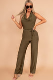 AX Paris Briana Khaki Cowl Neck Jumpsuit