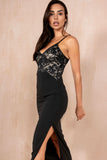 AX Paris Carolyn Black Lace Contrast Dress