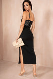 AX Paris Carolyn Black Lace Contrast Dress