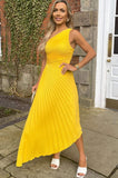 AX Paris Charleen Yellow Pleated Dress