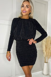 AX Paris Ciara Black Glitter Dress