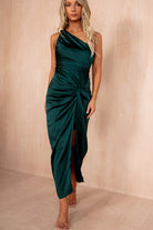 AX Paris Daleyza Teal Satin Dress