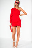 AX Paris Destiny Red One Shoulder Dress